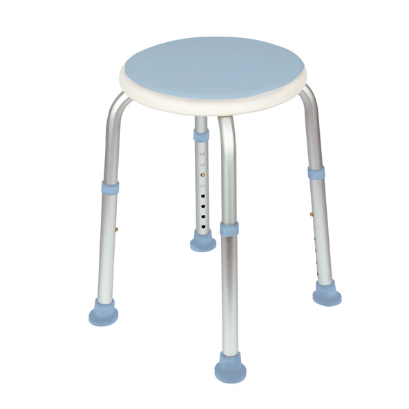 Shower stool, height-adjustable and rotatable
