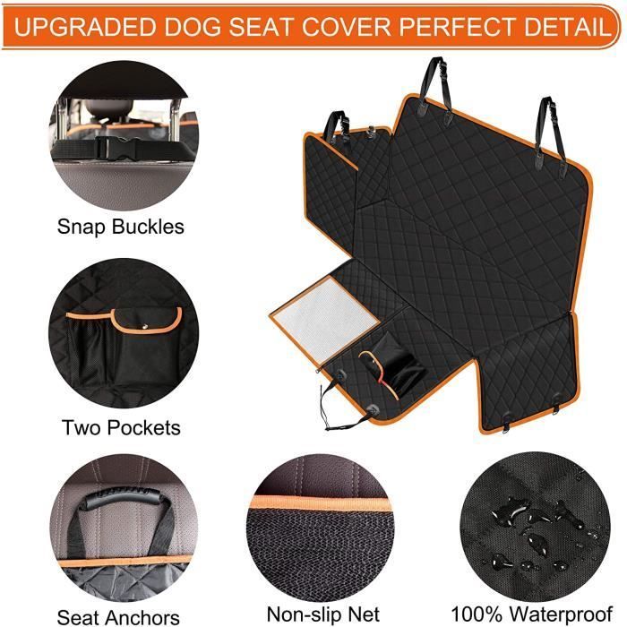 Animalerie Housse de Siège Arrière pour Voitures Protection De Banquette Arrière Imperméable Hamac de voyage pour Chien Couverture