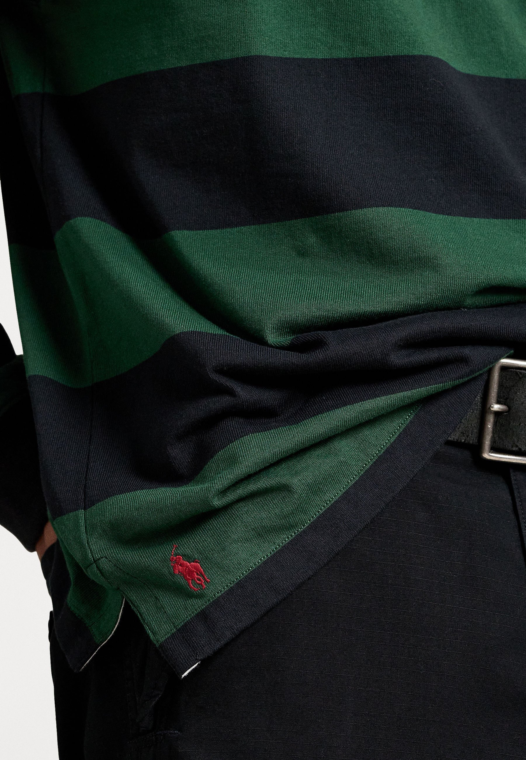 Polo Ralph Lauren BIG FIT GESTREEPT RUGBYSHIRT - Polo shirt - northwest pine/zwart