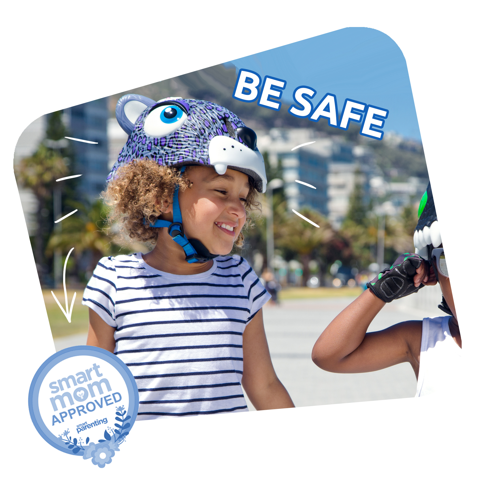 Kinderfahrradhelm | Lila Leopard | Crazy Safety | EN1078-zertifiziert