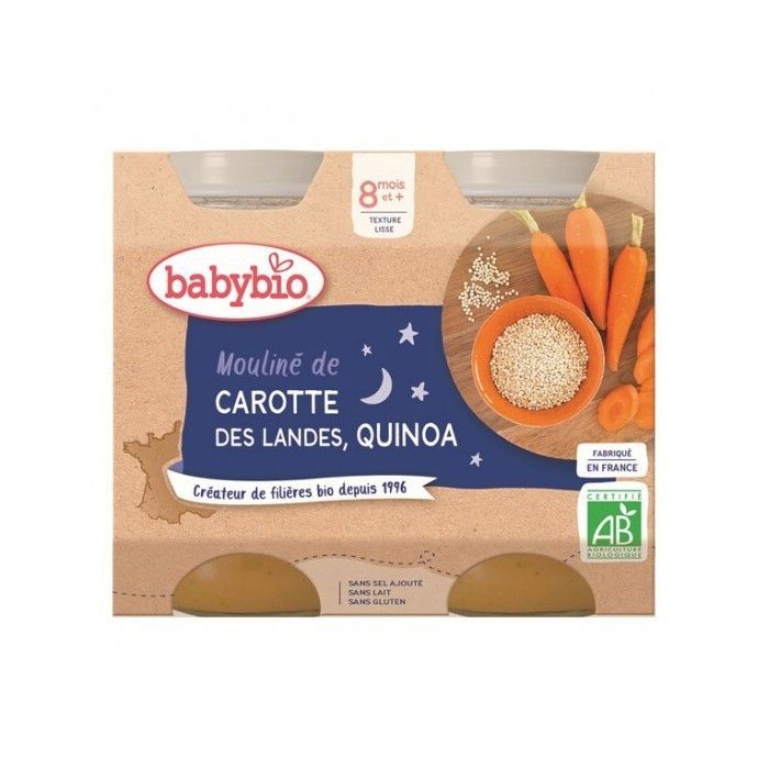 Babybio Porkkana- ja kvinoasose 8 kuukaudesta alkaen 2 x 200 g