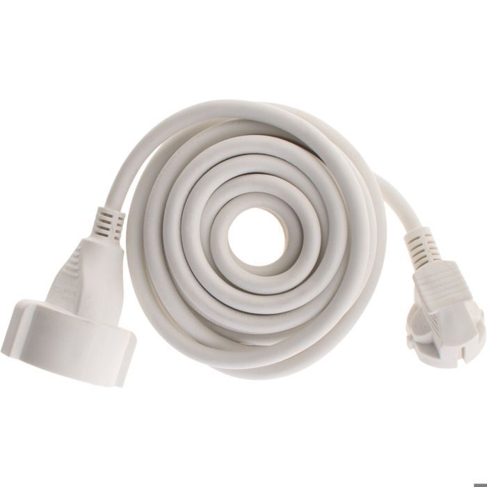 Cable de extensión Schuko HO5VV-F 3G1.5mm² 5m - blanco - Zenitech