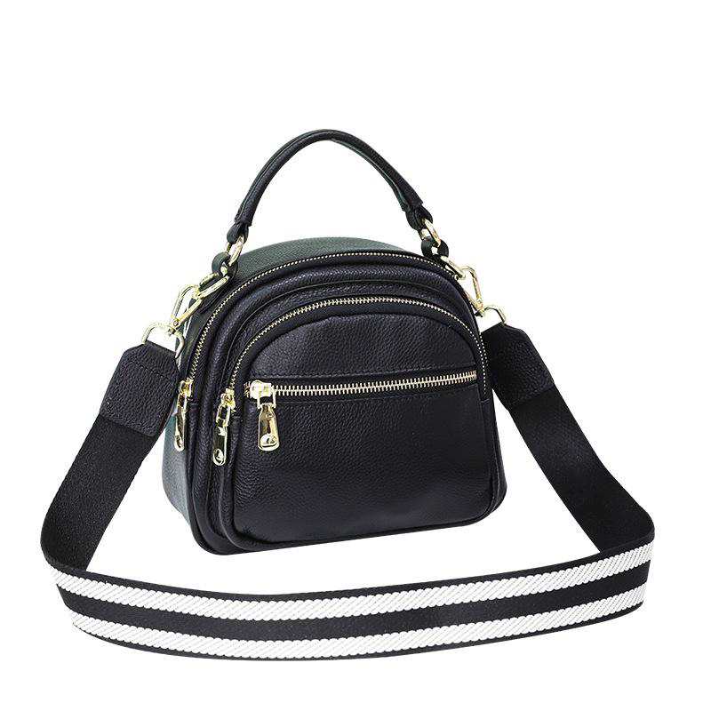 Sac bandoulière femme en cuir véritable, petit sac multifonctionnel décontracté en cuir de vachette, sac fourre-tout à bandoulière