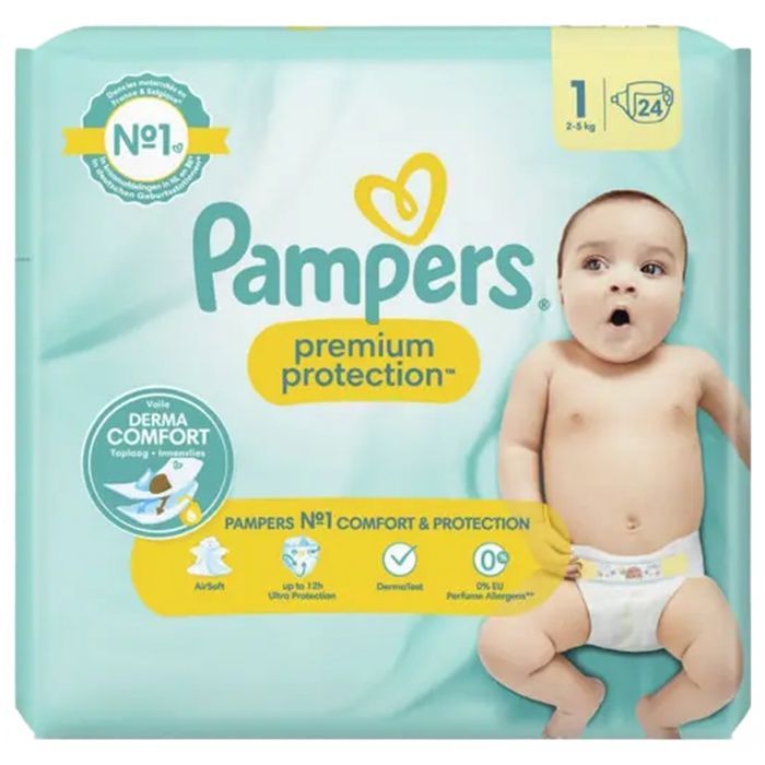 Pampers Premium Protection -vaipat, koko 1, 24 kpl, 2–5 kg