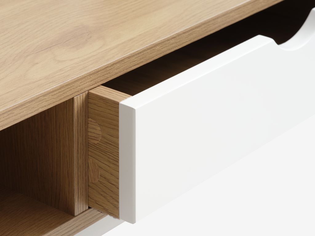 TRAPPEDAL radni stol 48x95 1 ladica hrast/bijela