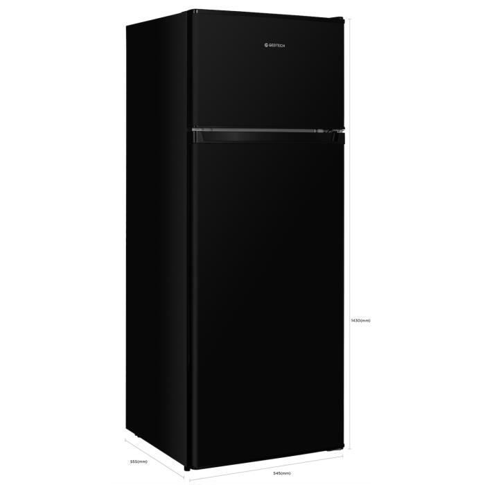 Réfrigérateur congélateur haut GEDTECH GE217DPBL Noir - Capacit 217L - Classe E