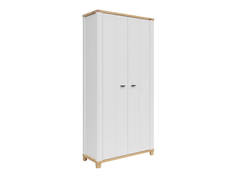 Regał Hygge 93 cm z 2 drzwiami biały/dąb artisan