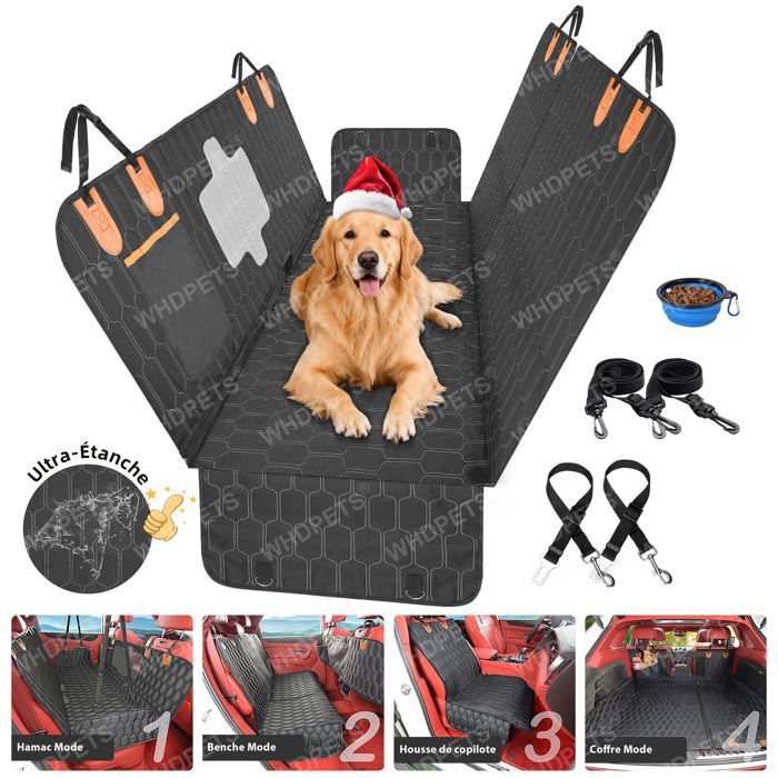 WHD© Dog Car Seat Cover - Versatile for Car/Camping/Picnic - 6C Waterproof + Washable Anti-Slip - 147x137cm
