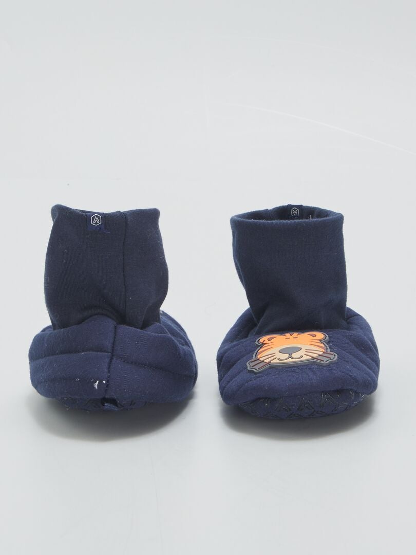 Botas de cano curto com estampa de zebra - AZUL