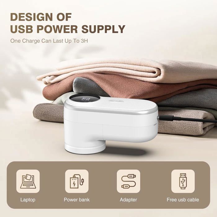 Rasoir Anti Bouloche, Anti Bouloche à 3 Vitesses, 5 W Rasoir Bouloche Rechargeable avec écran LED,  avec 2 Lames RechangeTapis