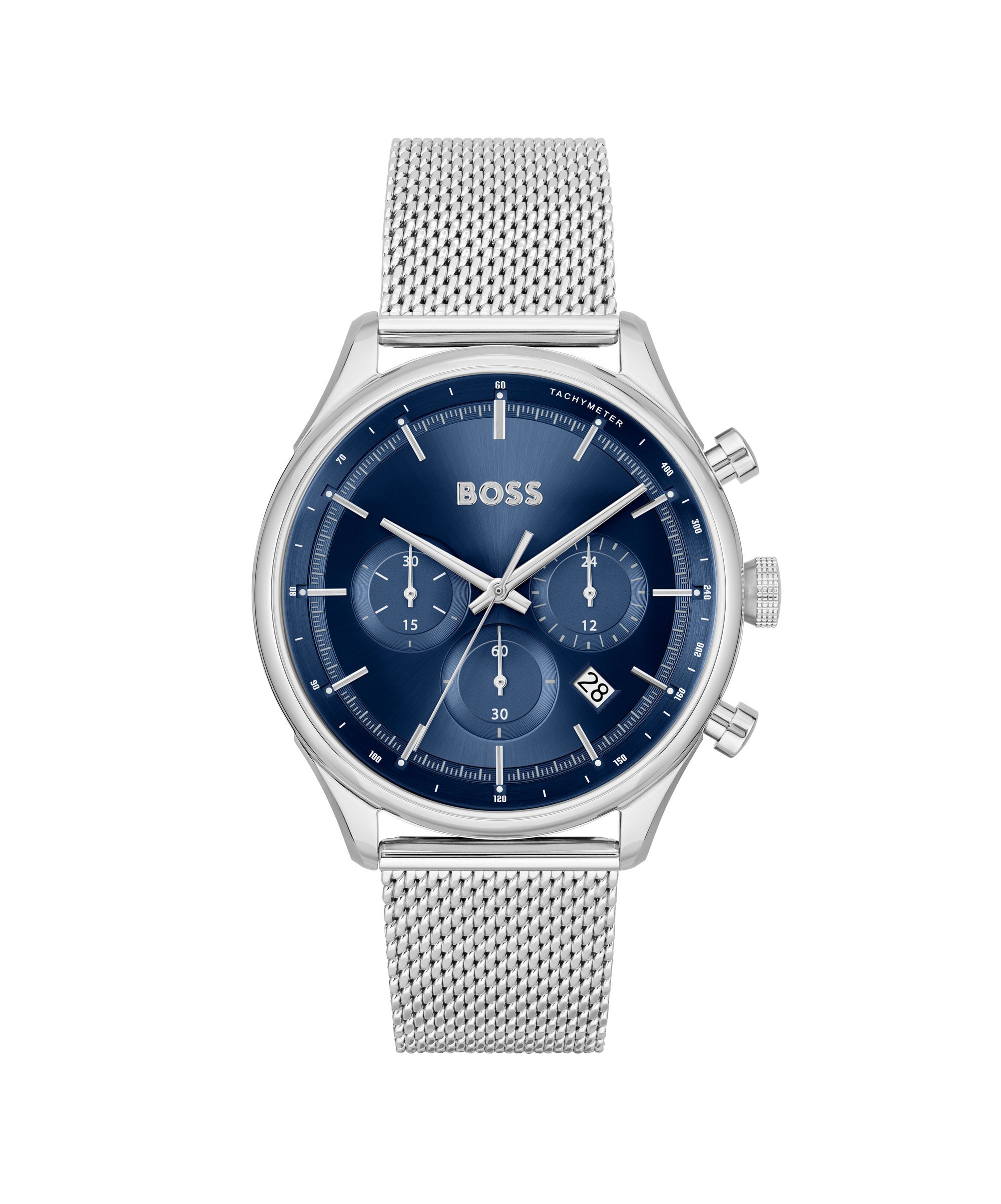BOSS GREGOR - Chronograafhorloge - zilverkleurig/blauw