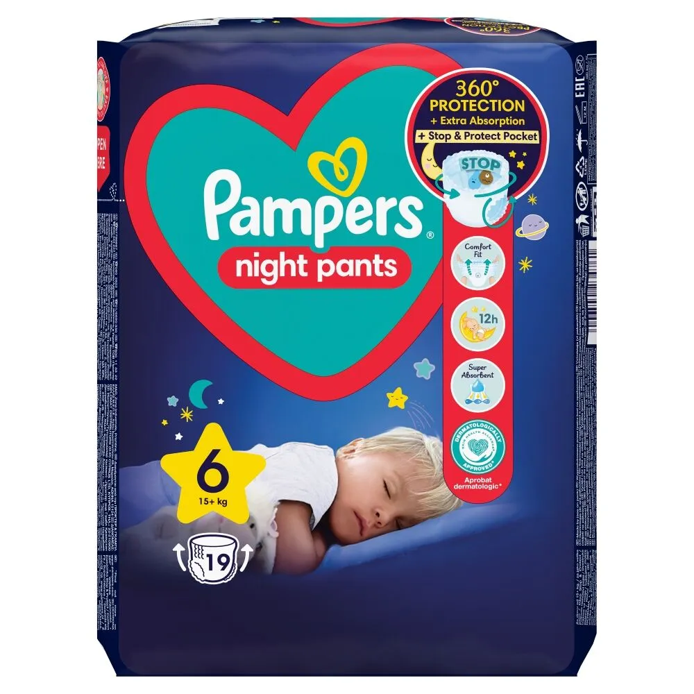 Pampers Value Pack Night Pants 6 Pieluchomajtki rozm. 6 19szt