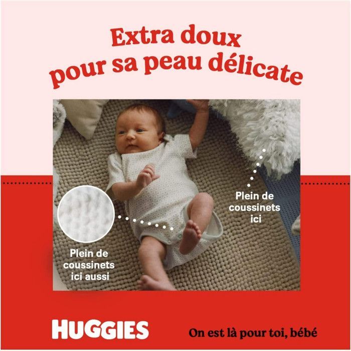 Huggies Extra Care Baby, 4 packs of 40 diapers, Clear, Size 1 (2-5 kg)