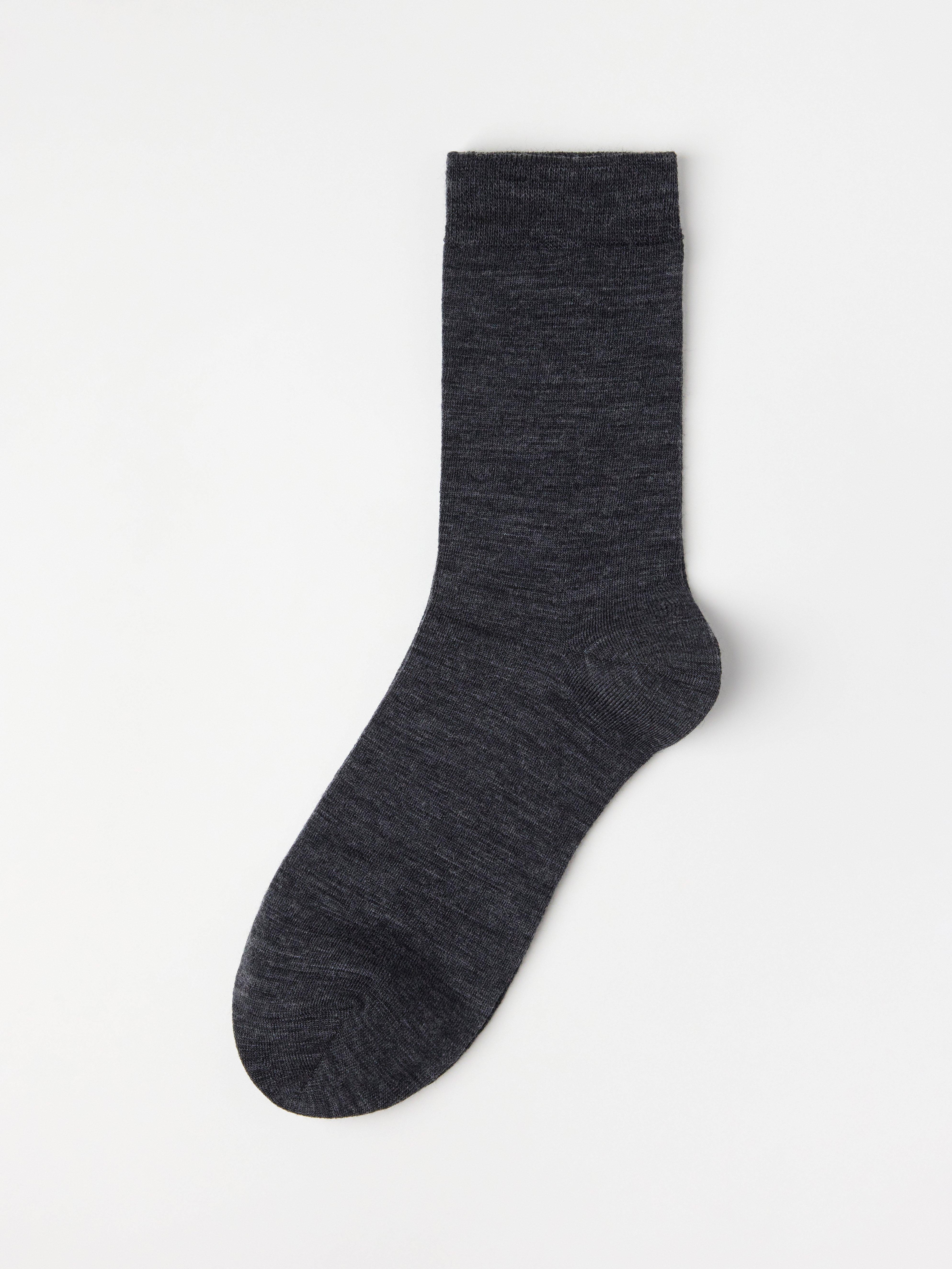 Meias em mistura de lã merino Offblack Melange
