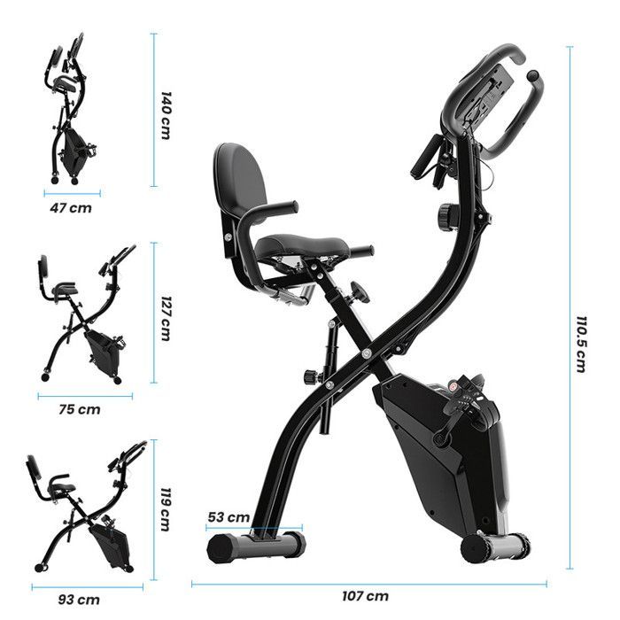 KZYNTH KB-S2 4-in-1 Klapp-Heimtrainer — 8 kg Schwungrad, 16 Widerstandsstufen, Cardio, Vernetzt (App)