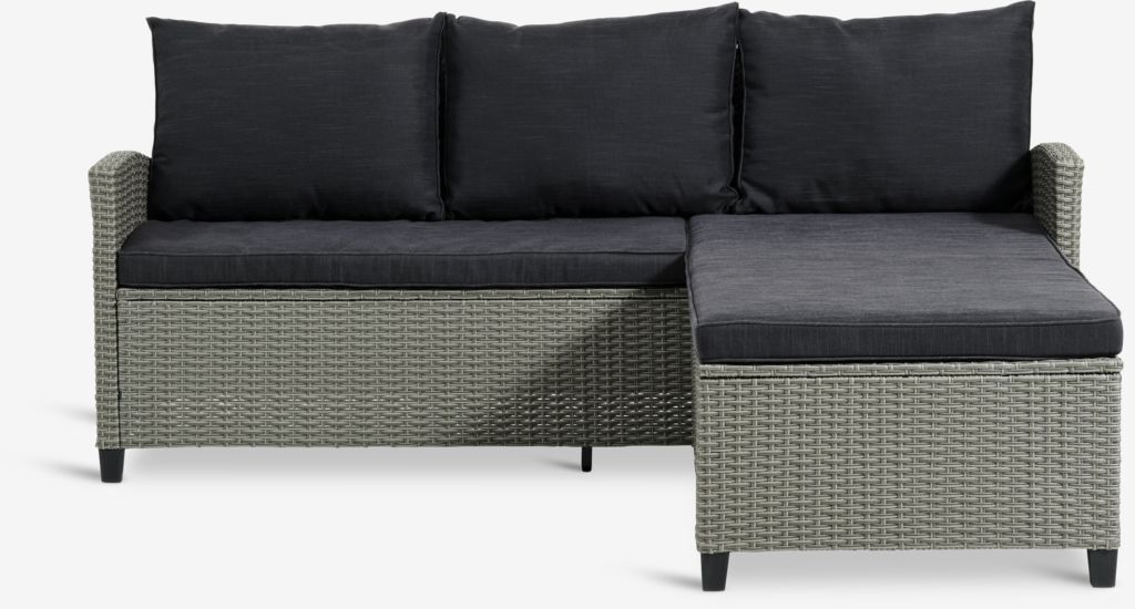 ONDRUP trivietė sofa su gultu, pilka