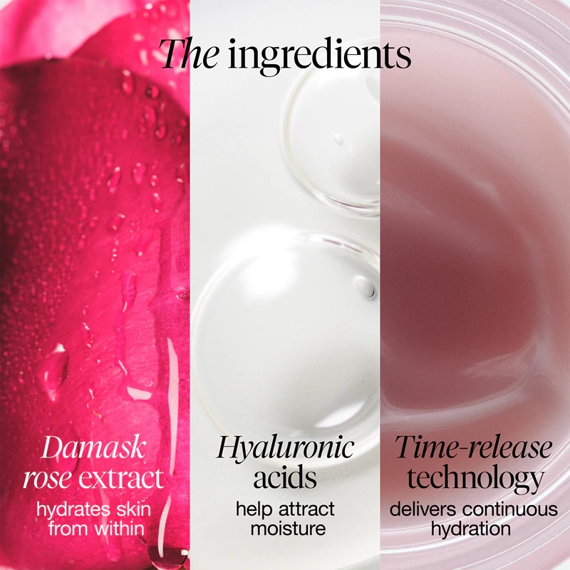 „Fresh Rose“ giliai drėkinamasis veido kremas su hialurono rūgštimi.