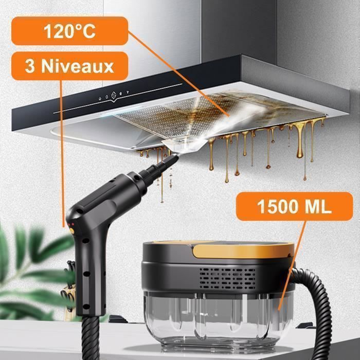 Tragbarer Handdampfreiniger – Hochdruck – 2500 W – 1500 ml Dampfreiniger für Küche/Bad/Haushalt/Auto/Textilien