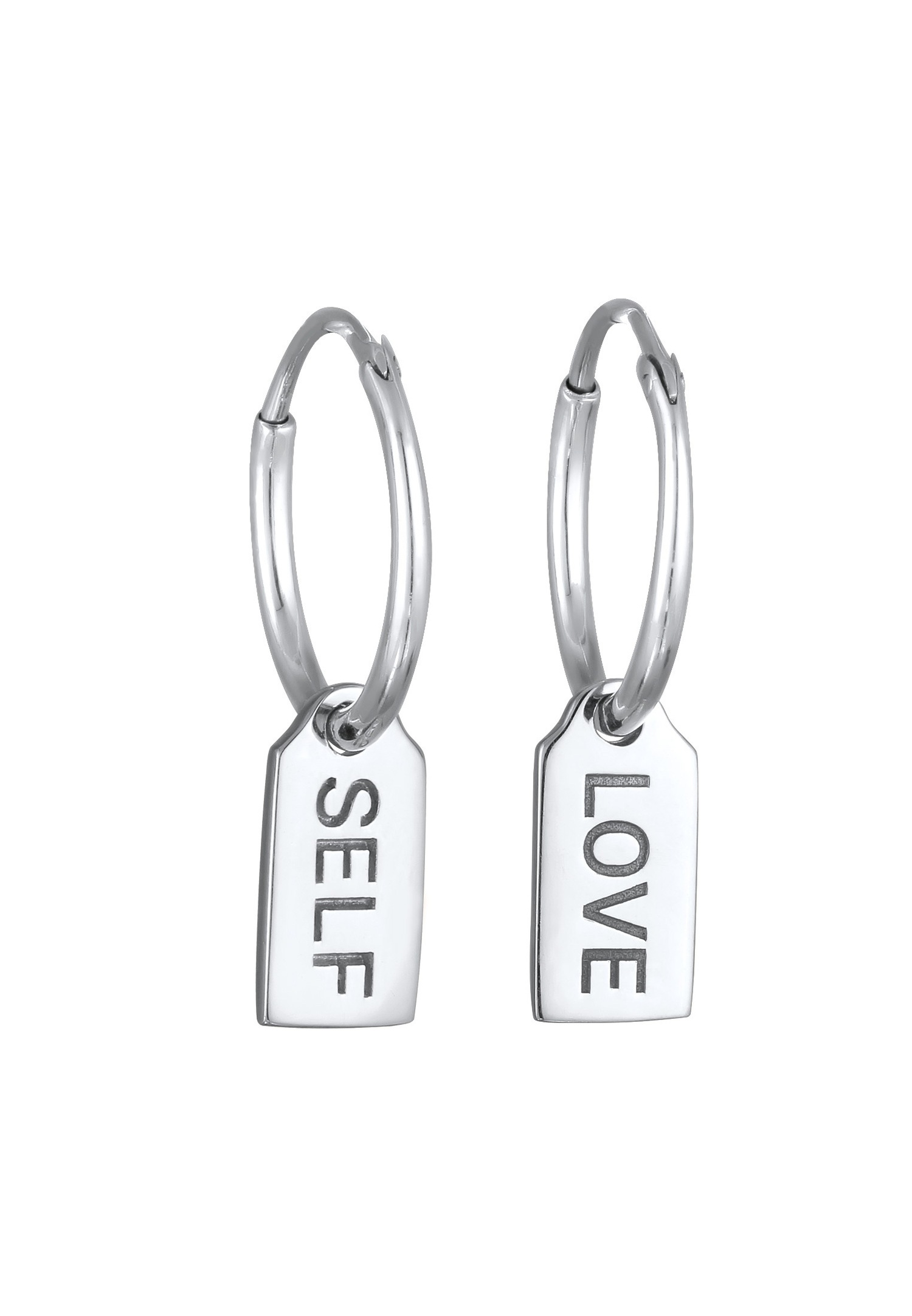 Elli Elli Créoles Femmes Plaquettes Pendentif Selflove Argent Sterling 925