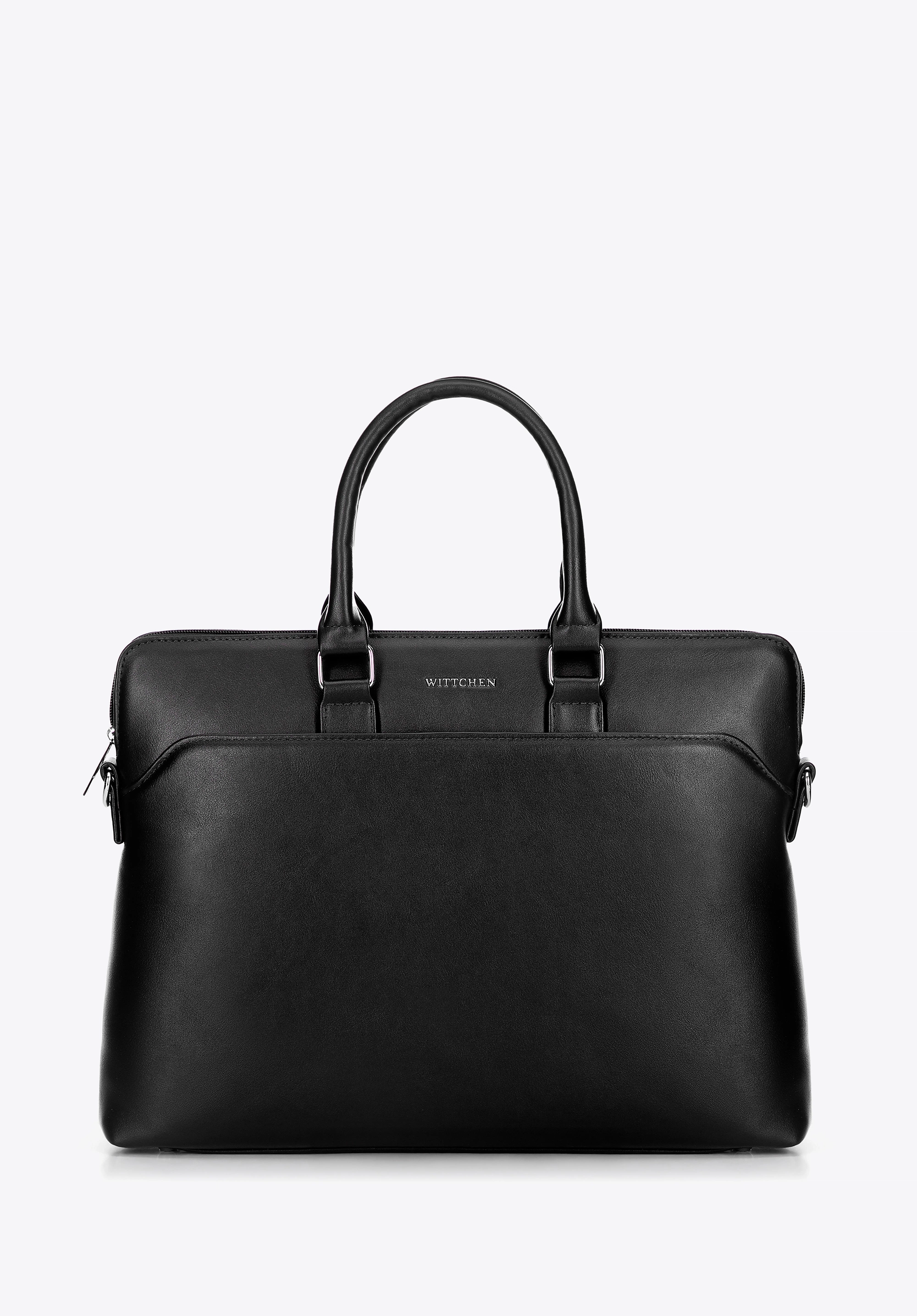 Torba na laptopa 16” z imitacji skóry czarna
