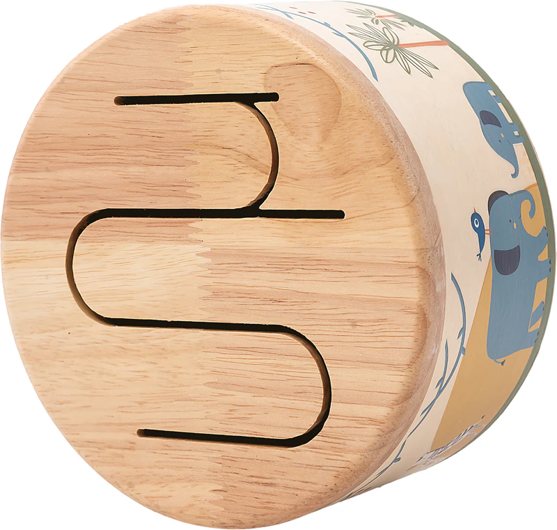 Tambor Musical de Madeira Safari da 2Kids Toys - Brinquedo Musical
