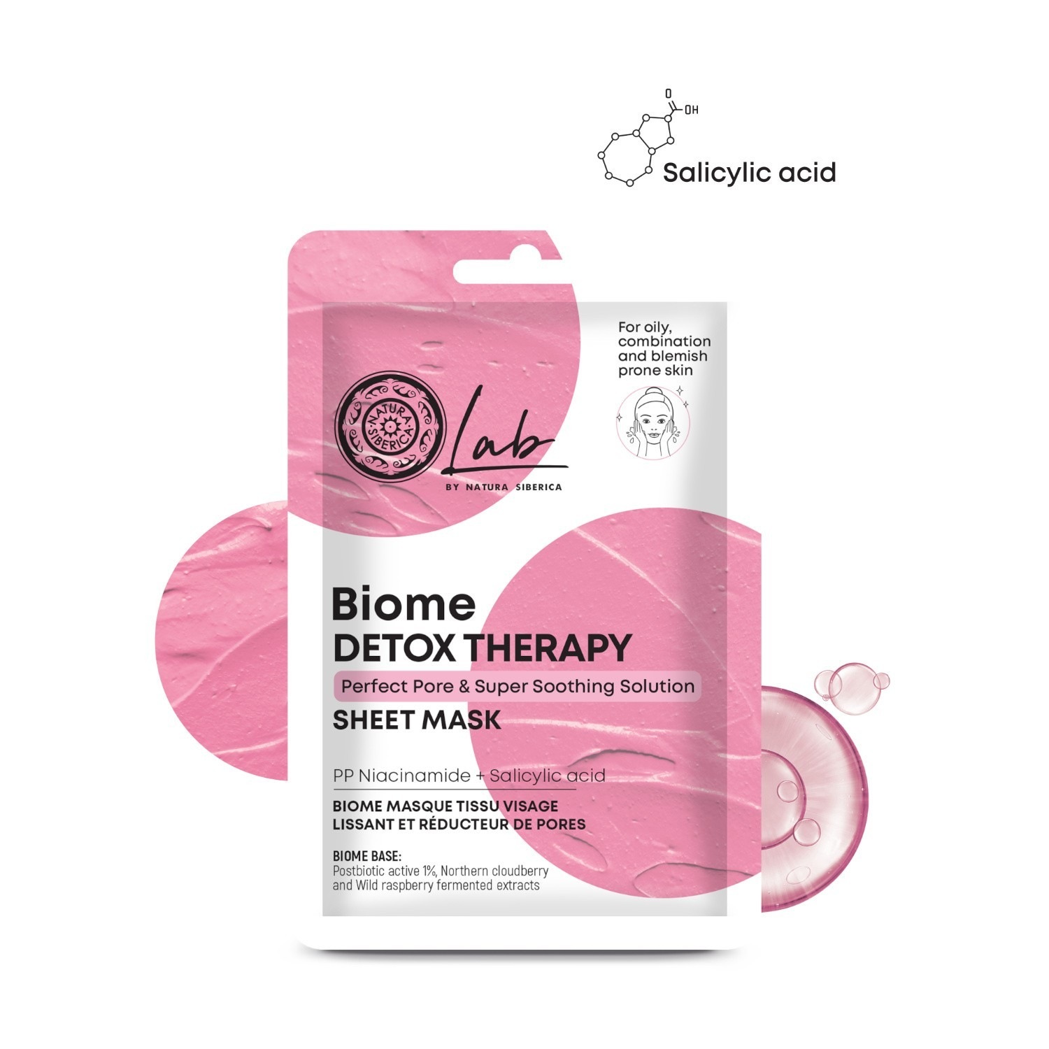 Natura Siberica Lab Masque en tissu visage Detox usage unique