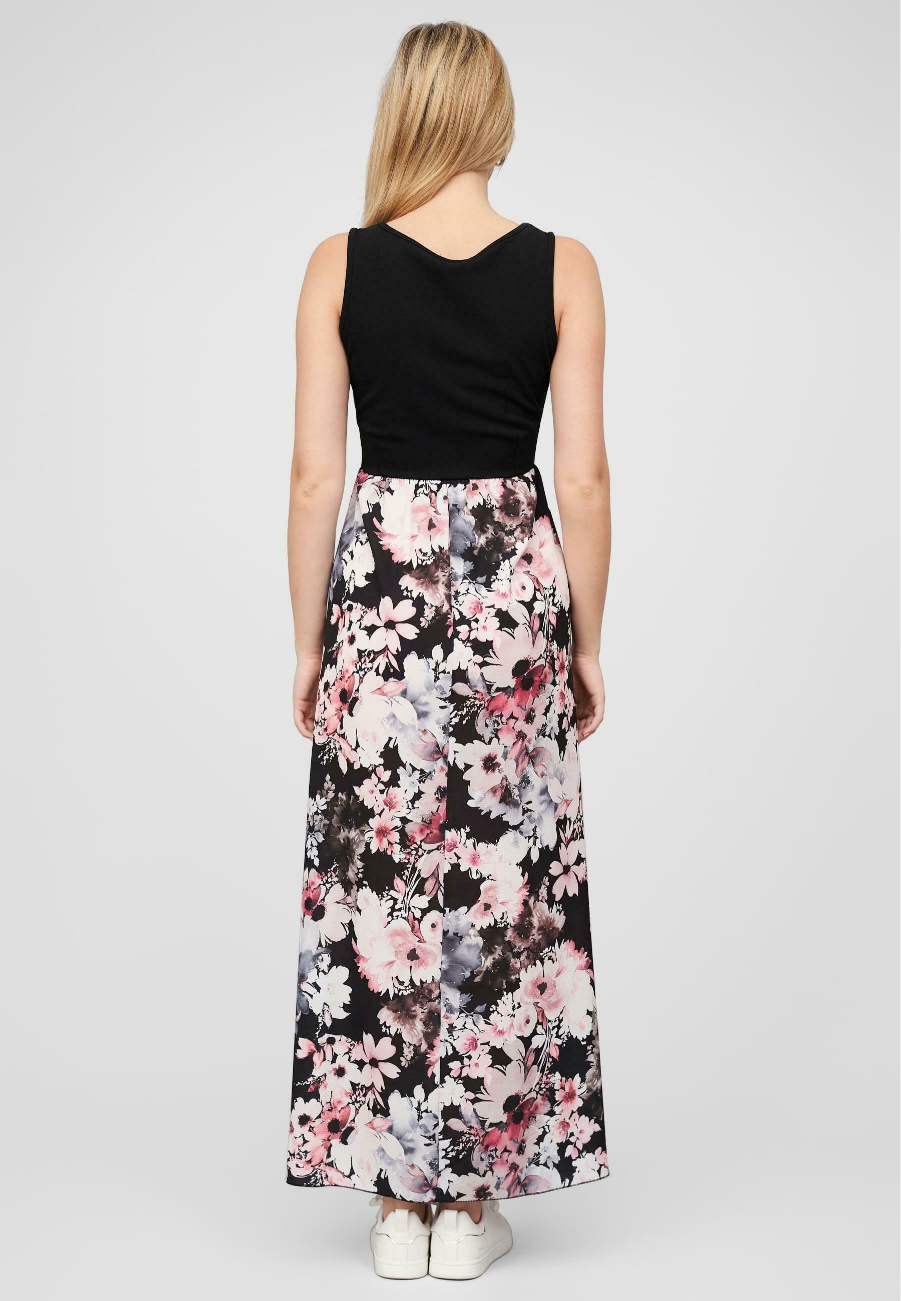 Robe longue Cloud 5ive BLUMEN MUSTER - noire
