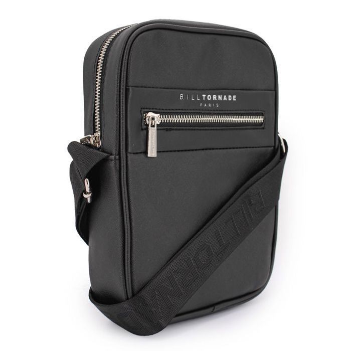 BILL TORNADE Herren-Schultertasche, mattschwarz