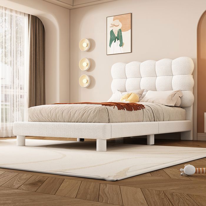 Cama infantil, 90x200 cm, individual con cabecero regulable, blanca.