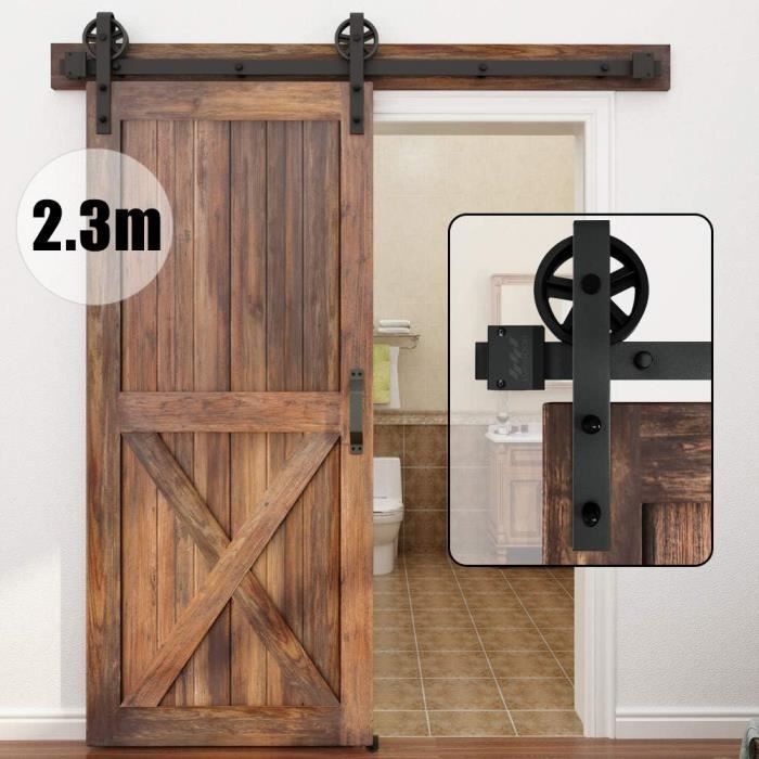 LEYSHOP 2.3M Barn Door Ferris Wheel Hanging Rail Accessories - Sliding Door Sliding Door Accessories Set