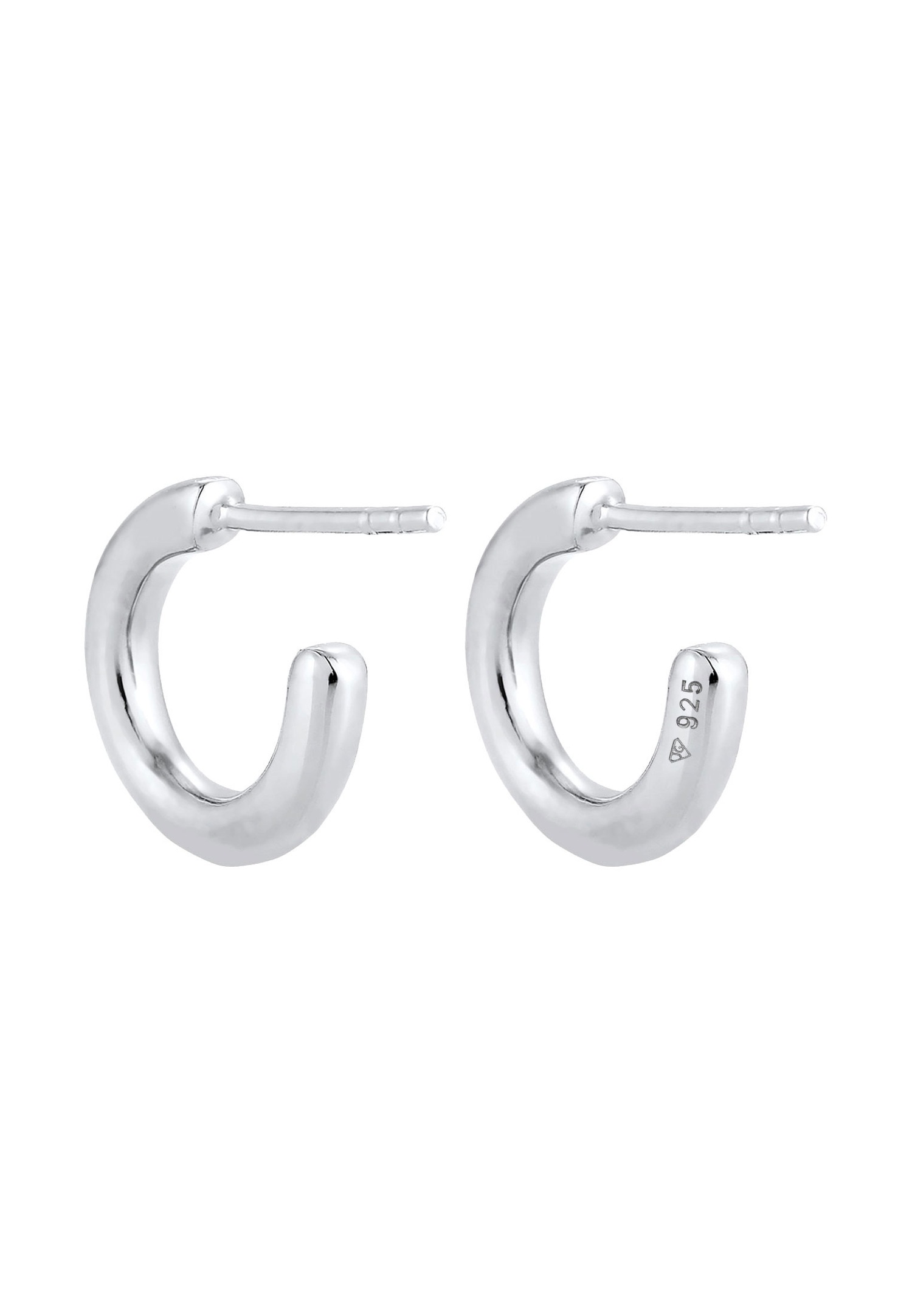 Elli Créoles pour dames Large Basic Trend Round Blogger Minimal en argent sterling 925