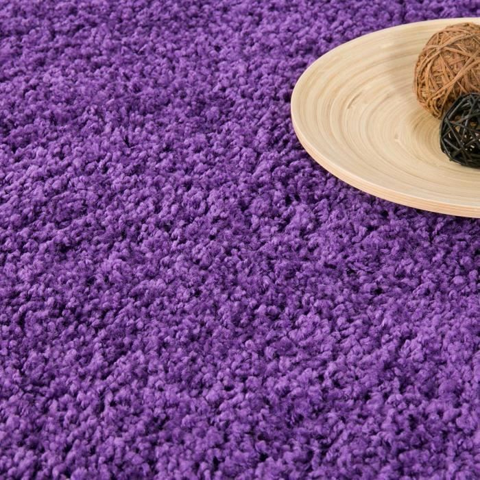 Tapete - VIMODA - Prime Shaggy - 160x220 cm - Roxo - Estilo Contemporâneo