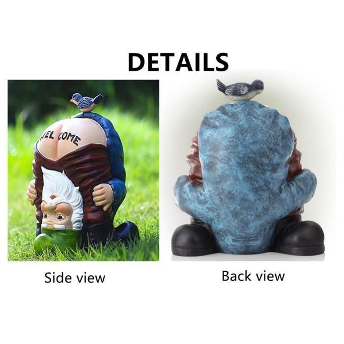 Ornements de pelousestatuette drôle de nain de jardin en résinepour Décoration ExtérieureIntérieureCourMaisonPorcheCadeau