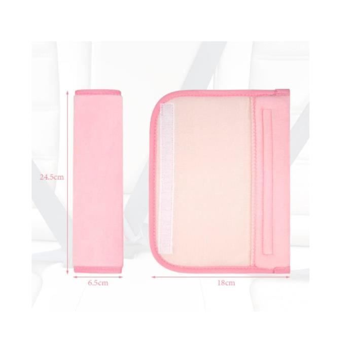 Protezioni per cinture di sicurezza per bambini - 2 pezzi - Rosa - Bianco - Bambino
