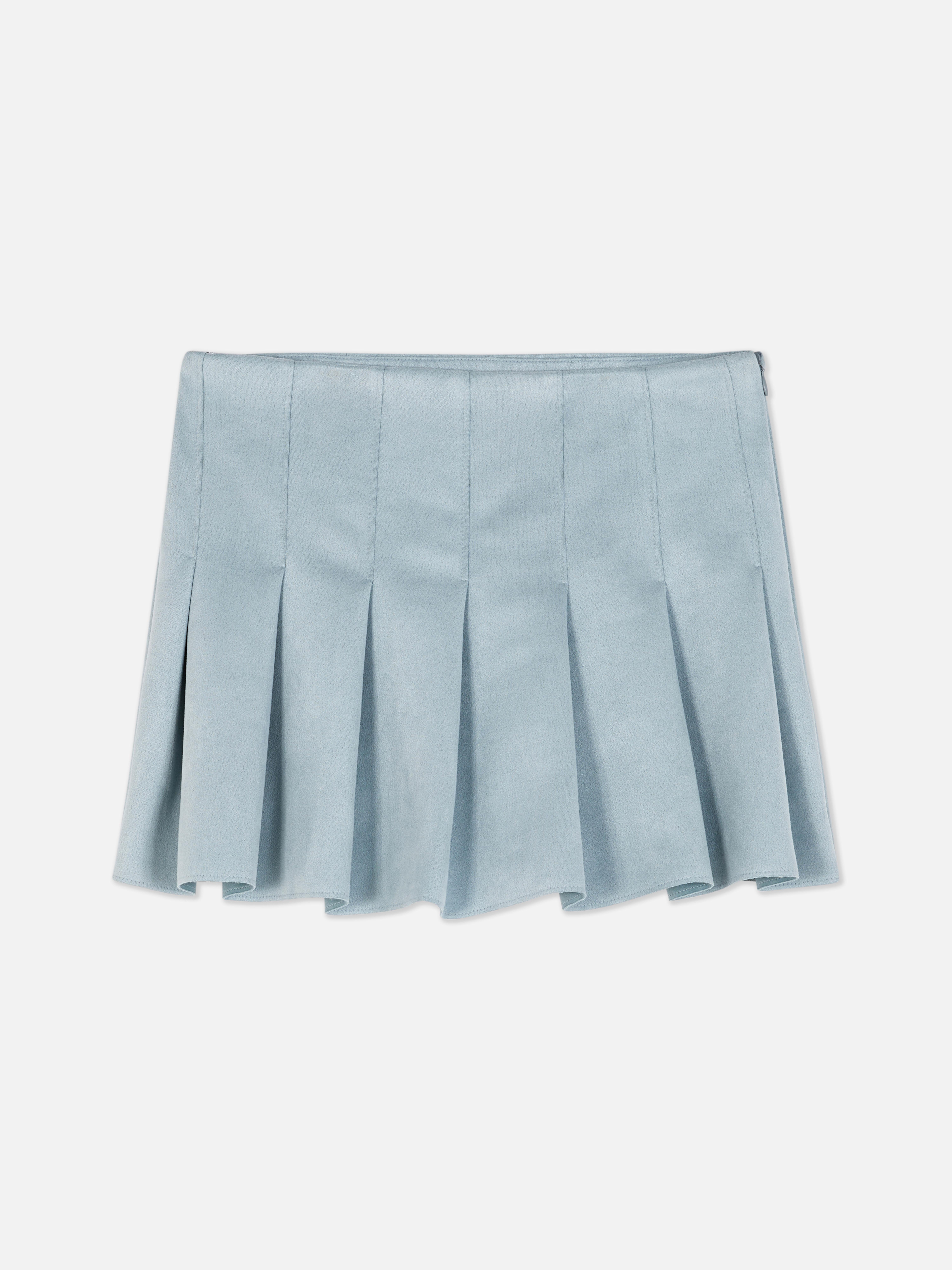 Suede wrap shorts. Torn between a mini skirt and shorts? Pair them with these pleated wrap shorts.