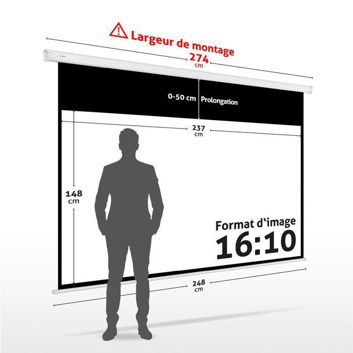 Schermo di proiezione motorizzato professionale ESMART MIMOTO 237 x 148 cm (110