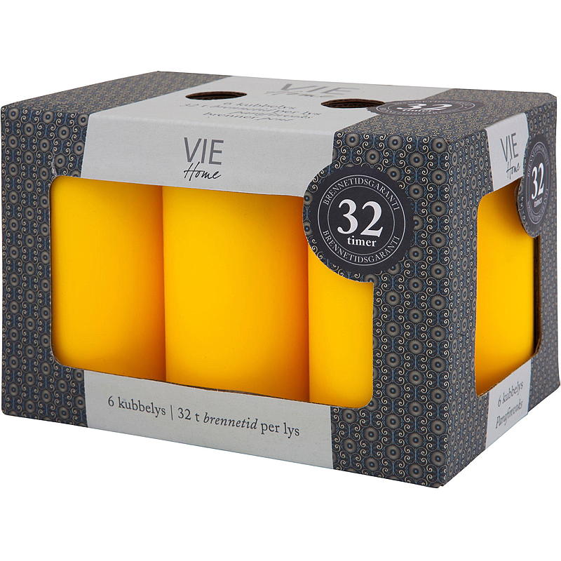 Vie Home Cube Licht 6er-Pack 6x11 cm gelb