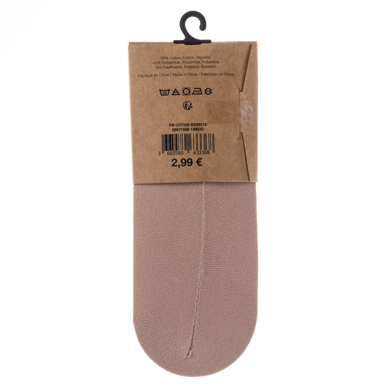 Protector de pies de algodón beige para mujer - Talla única