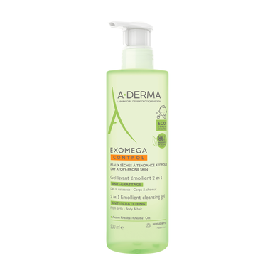 A-Derma Emollient Cleansing Gel voor de atopische huid Exomega 500 ml 500 ml