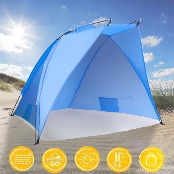 Tenda da spiaggia TRESKO con borsa per il trasporto | Protezione solare UPF 50+ | Compatta | Impermeabile e traspirante