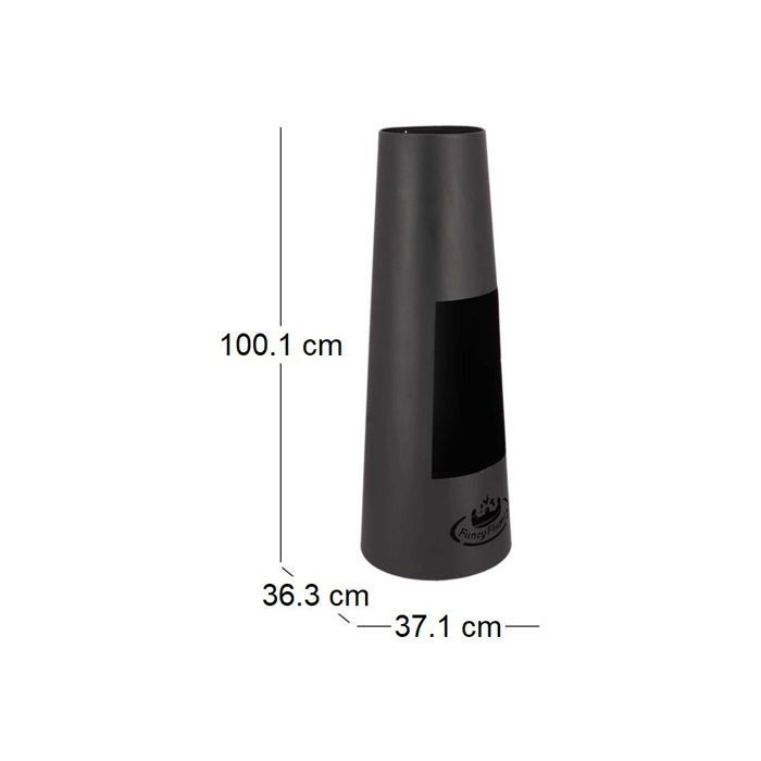 Calefactor de patio - Diseño Esschert - Redondo - Metal - Negro - Diámetro 37,5 cm x Altura 100,50 cm