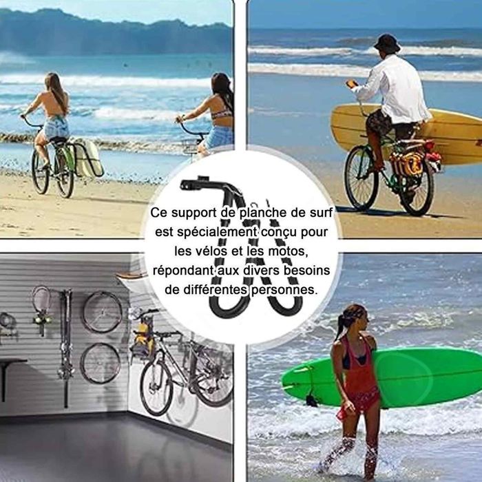C Support de planche de surf porte-panneaux à vélo réglable support de vélo léger support de planche de surf pour sports extérieurs
