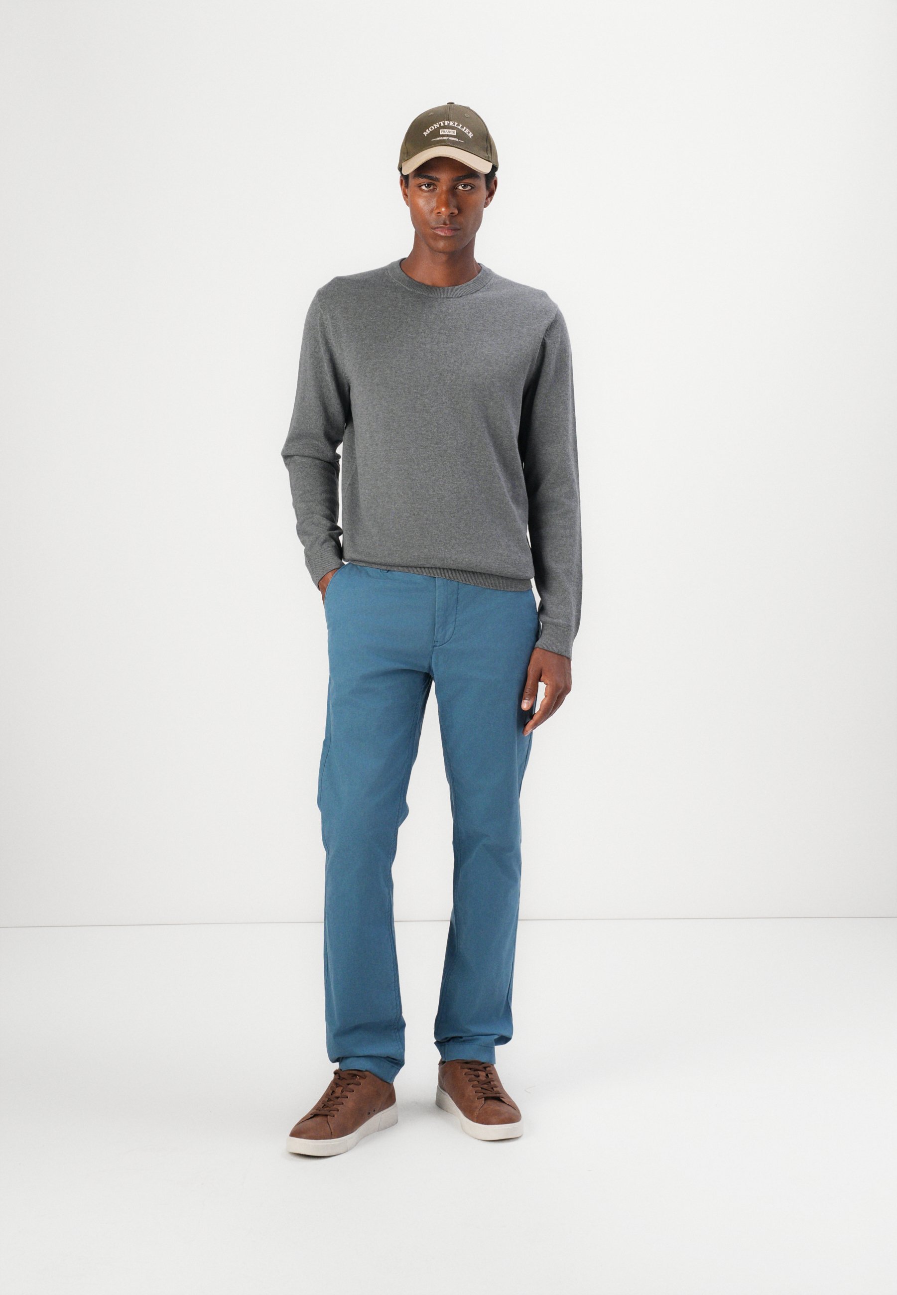 TOM TAILOR BASIC CREWNECK - Maglione - classico grigio scuro mélange