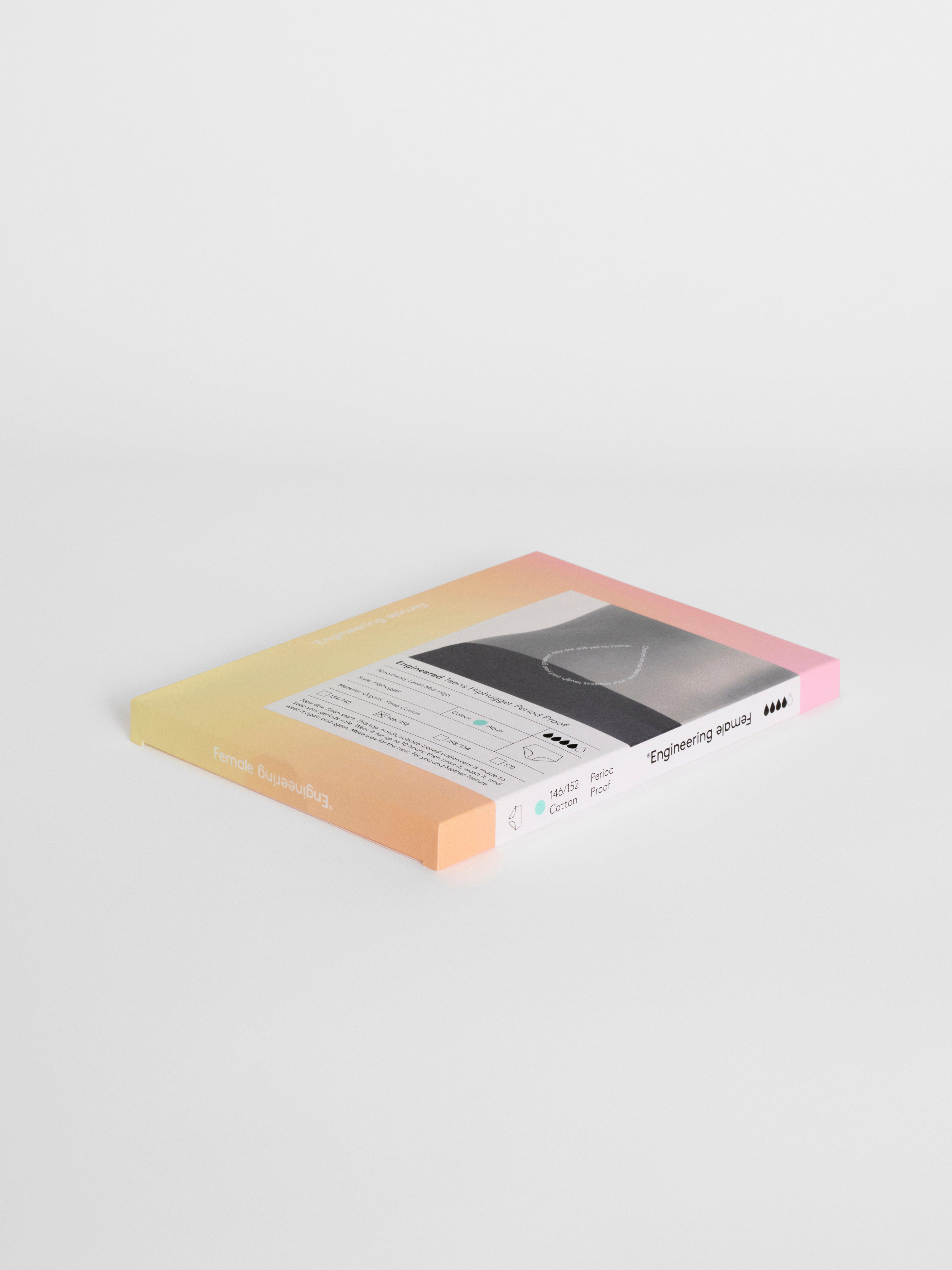 Calcinhas menstruais de absorção média – Teens Hiphugger – Female Engineering Black