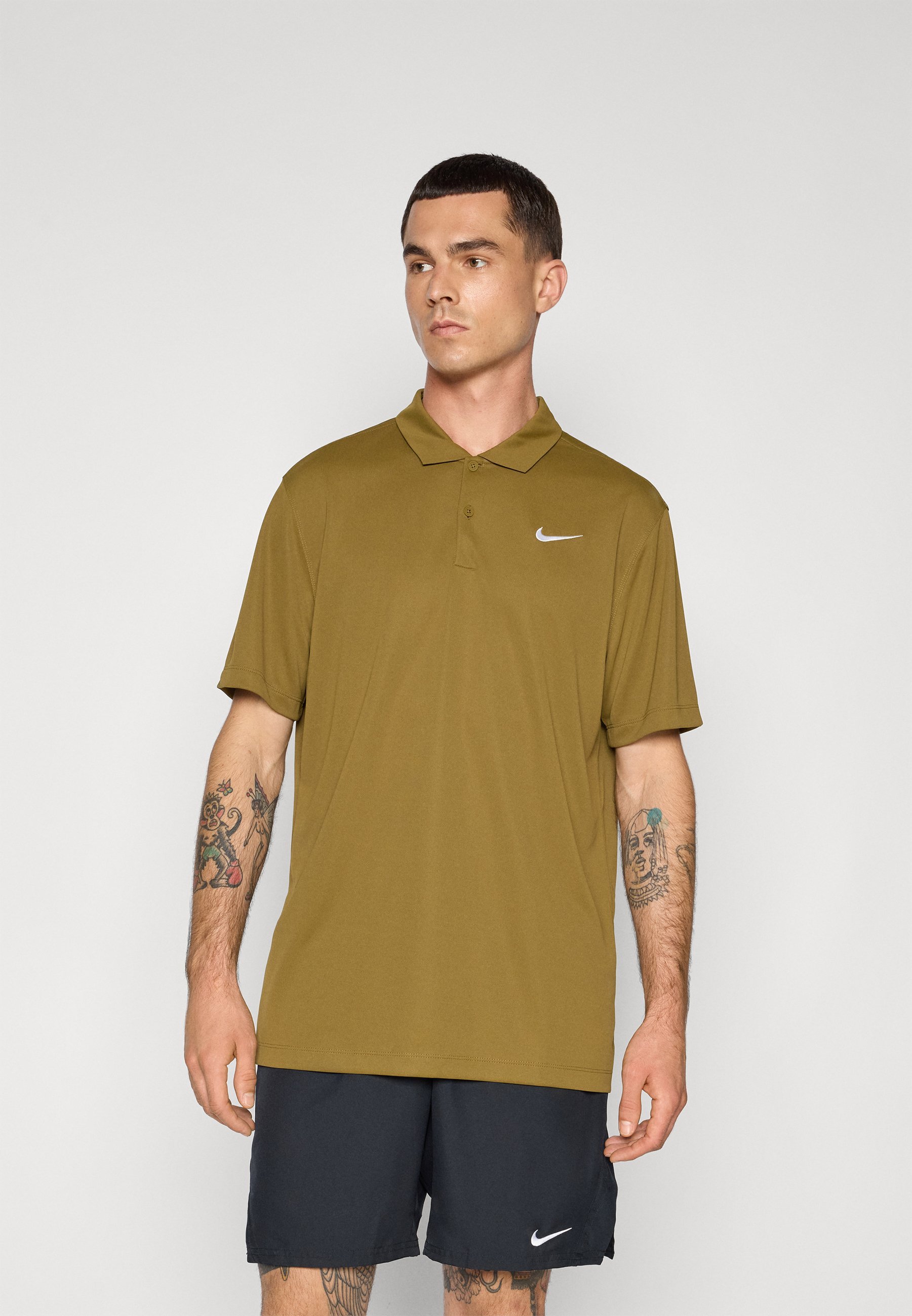Nike Performance SOLID - Koszulka polo - oliwkowy/biały