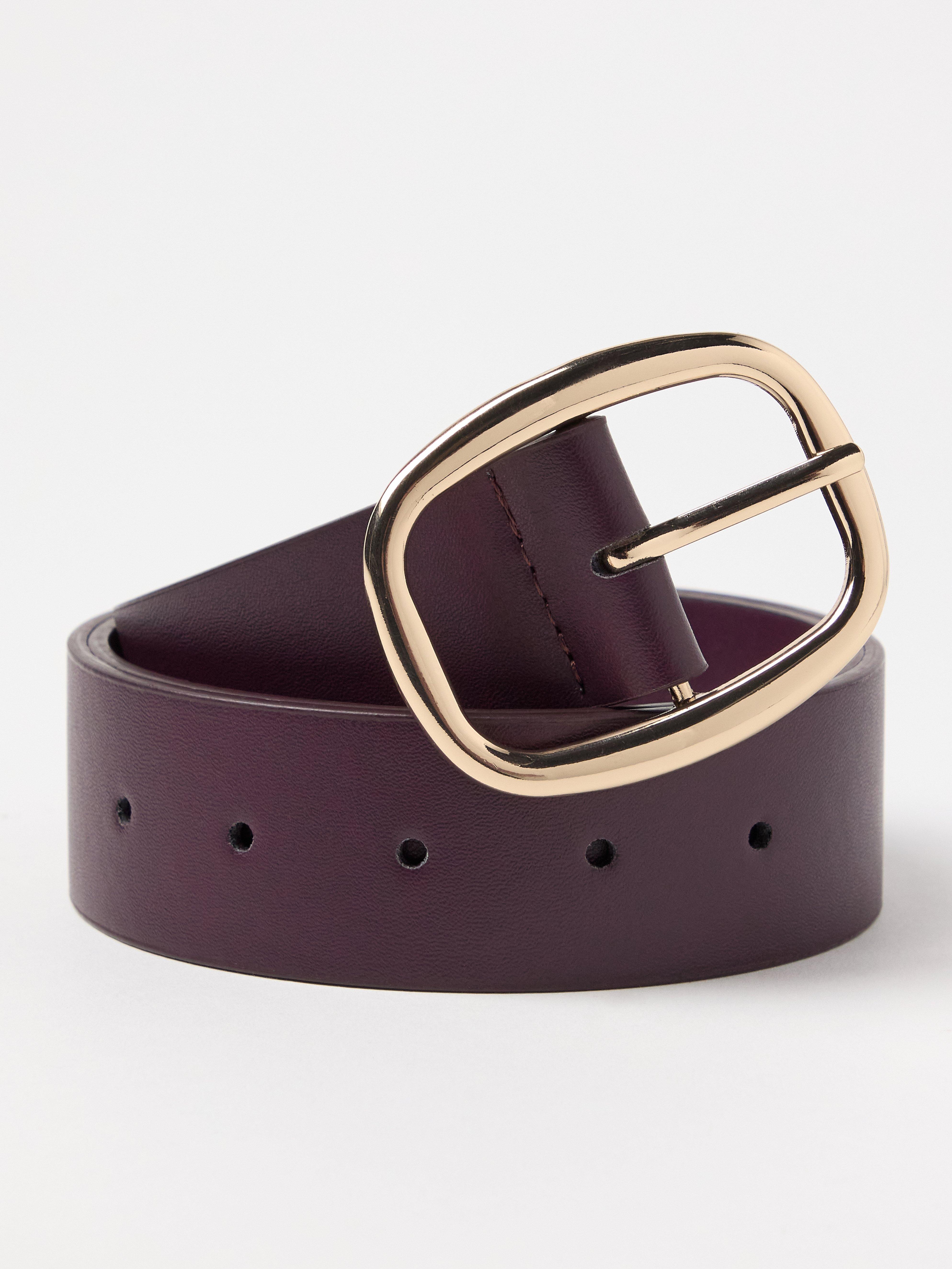 Ceinture large en simili cuir rouge foncé poussiéreux