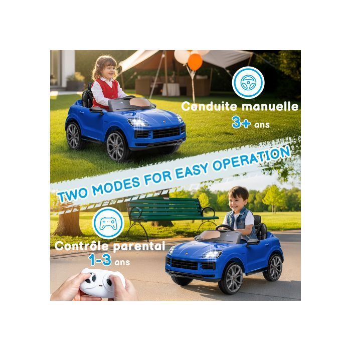 LALAHO 3-Gang-Elektroauto für Kinder – 12 V, lizenziert – Zwei Fahrmodi, Blau