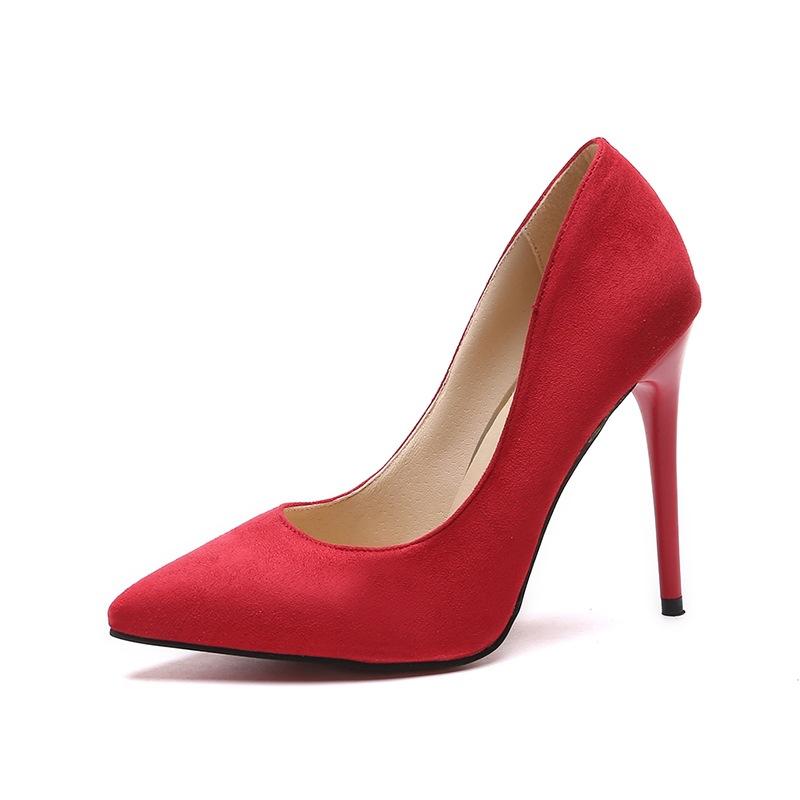 Chaussures de bureau pour femme, escarpins en faux daim, chaussures à bout pointu, escarpins basiques, chaussures bateau, sandales à brides