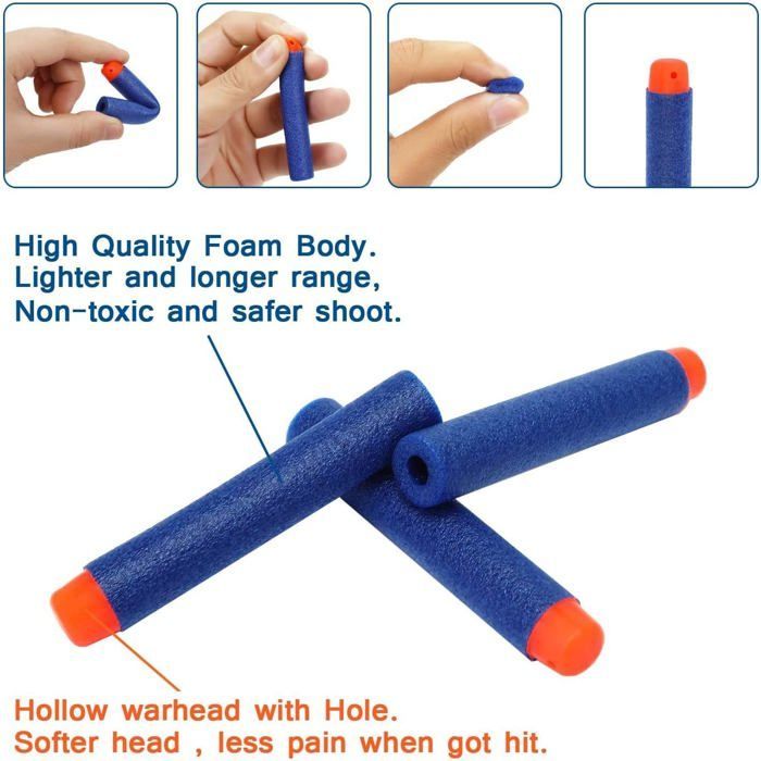 Nerf Darts 200 Pieces 7.2cm Foam Refill Darts for N-Strike Mega Elite Blasters Toy Gun