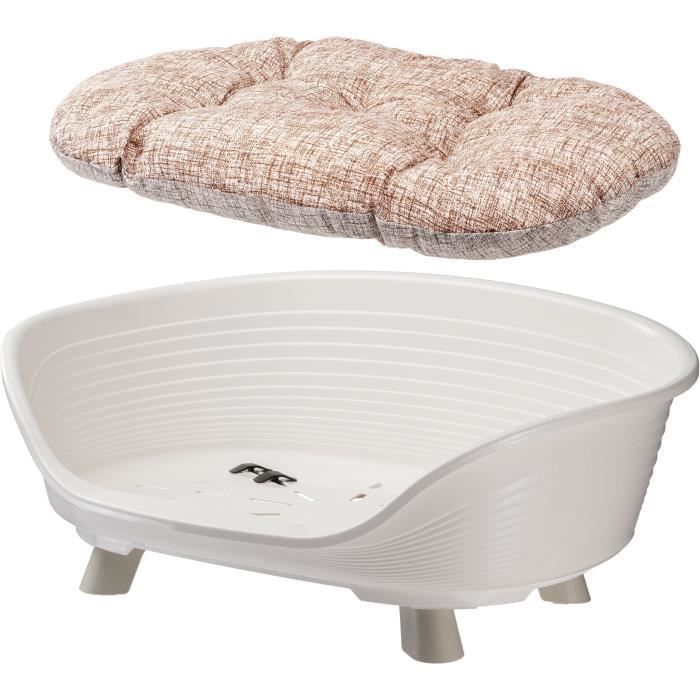 Cesta con cojín de relajación blanca - Tamaño L - 73 x 55 x 27 cm - FERPLAST